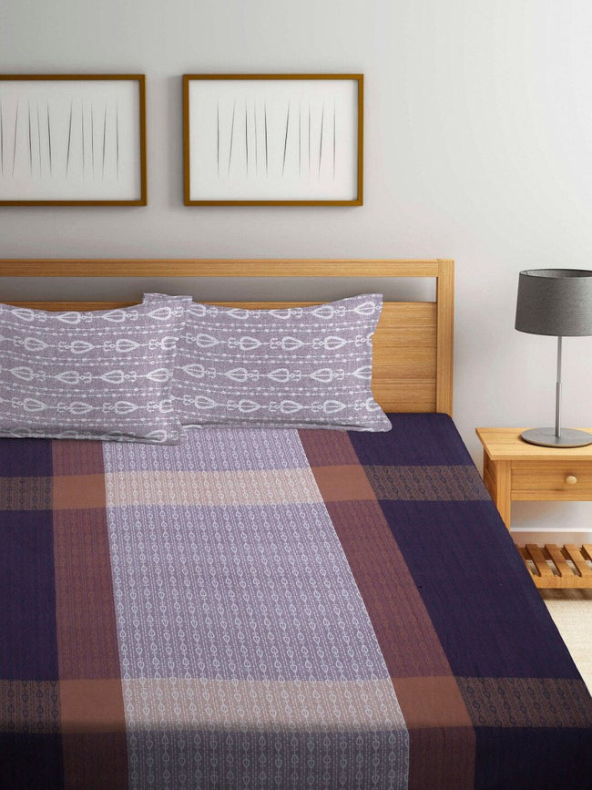 Arrabi Multicoloured 300 TC Super King Ethnic Motifs Cotton Bedsheet with 2 Pillow Covers Main Image