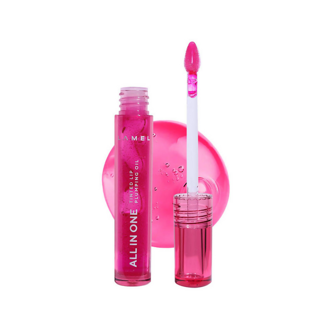 Lamel All In One Lip Tinted Plumping Oil - 404 Berry Ice Hover Image