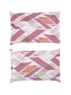 Story@home Arena Pink & White Geometric Printed 180 TC Bedsheet & Pillow Covers