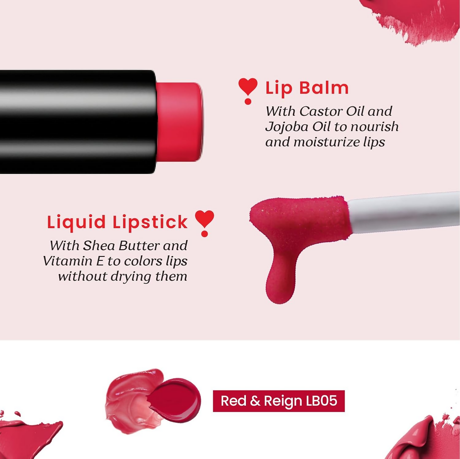 Color Cupid 2 in 1 Tinted Lip Balm + Liquid Lipstick - Red & Reign