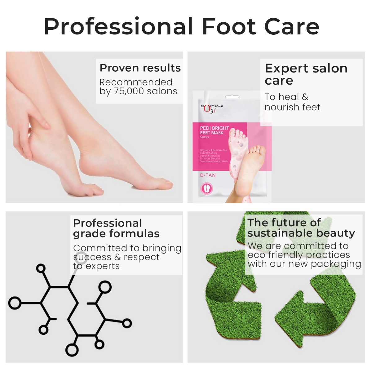 Professional O3+ Pedi Bright Foot Socks Cream Mask