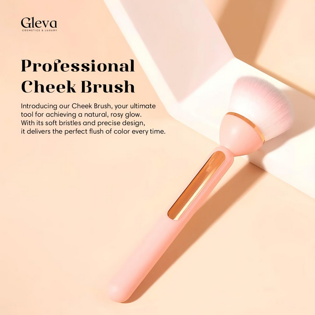 Gleva Multipurpose Professional Powder & Blush Cheek Brush - Pink Main Image
