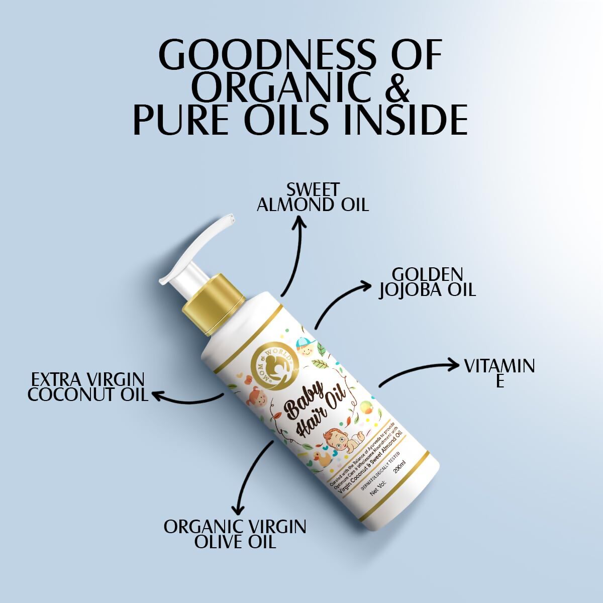 Mom & World Baby Hair Oil With Organic & Cold Pressed Natural Oil