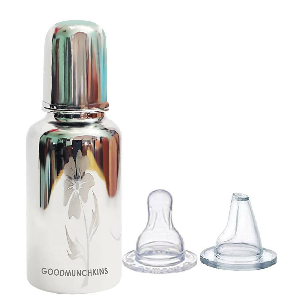 Goodmunchkins Stainless Steel Feeding Bottle Joint Less 304 Grade No Joints BPA Free for New Born Baby/Toddlers/Infants-200ml