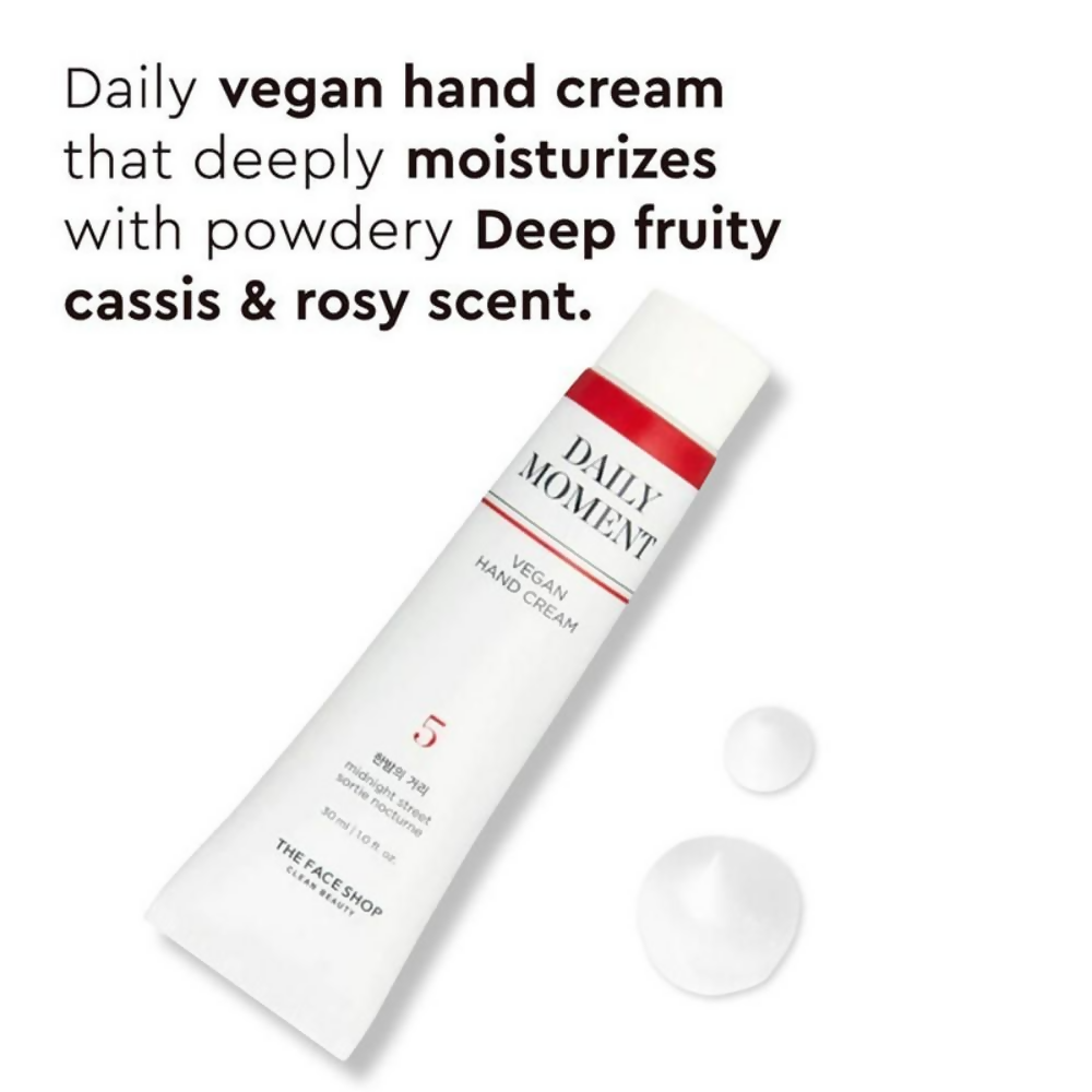 The Face Shop Non-Greasy Vegan Hand Cream - Midnight Street With Hyaluronic Acid