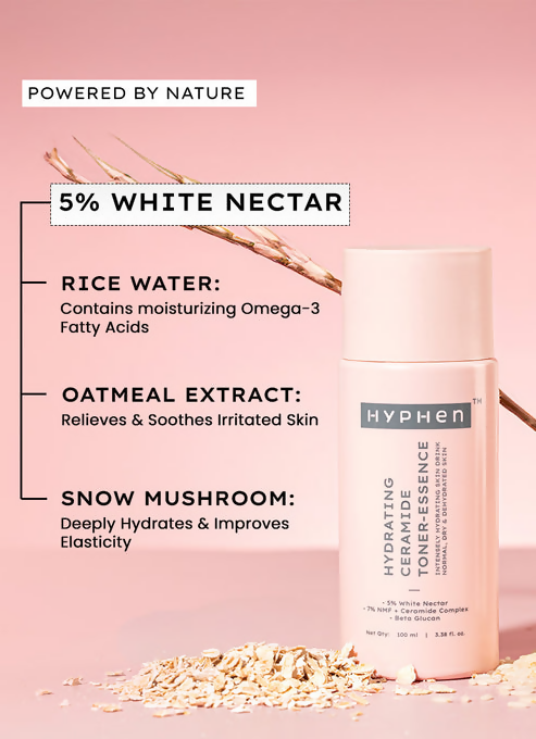 Hyphen By Kriti Sanon 7% Ceramides-Nmf Milky Toner Essence With 5% Glass Skin Blend Of Rice Water Snow Mushroom & Oatmeal