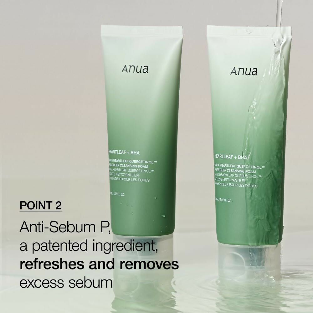 Anua Heartlef Quercetinol Pore Deep Cleansing Foam - Korean Skincare