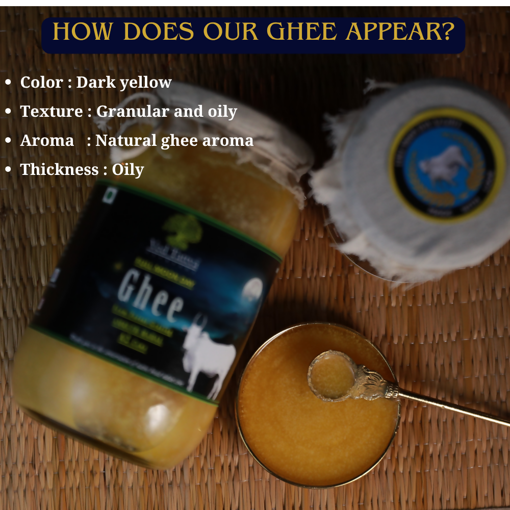 Tatsat Full Moon Day Ghee From Forest Gazing Amruth Mahal A2 Cows | Pure A2 Ghee, Natural & Healthy, Non-GMO