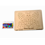 Kraftsman English Alphabets Wooden Jigsaw Puzzles Butterfly Shape Puzzle | Color Kit Included