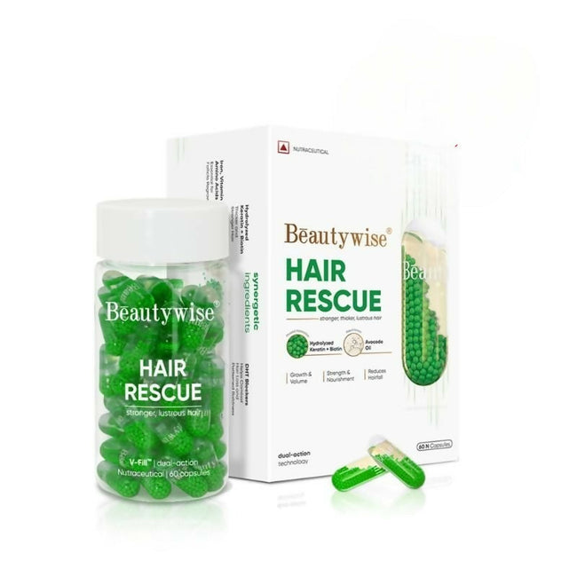 Beautywise Hair Rescue - Keratin & Biotin in Avocado Oil - Dual-Action Capsules Hover Image