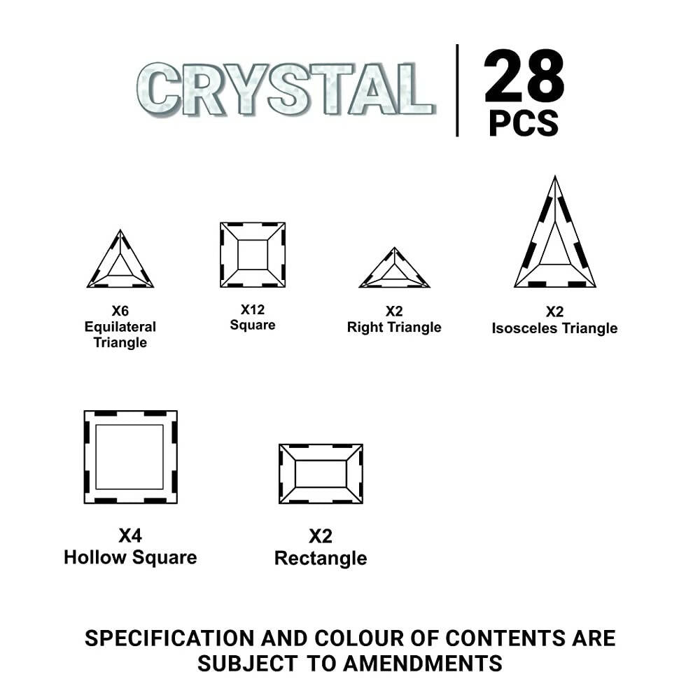 Kipa MagPlay Crystal 28 Pieces Magnetic Tiles, Set, Constructing and Creative Learning Educational Stem Toy with Smart Outdoor BagPack for Kids