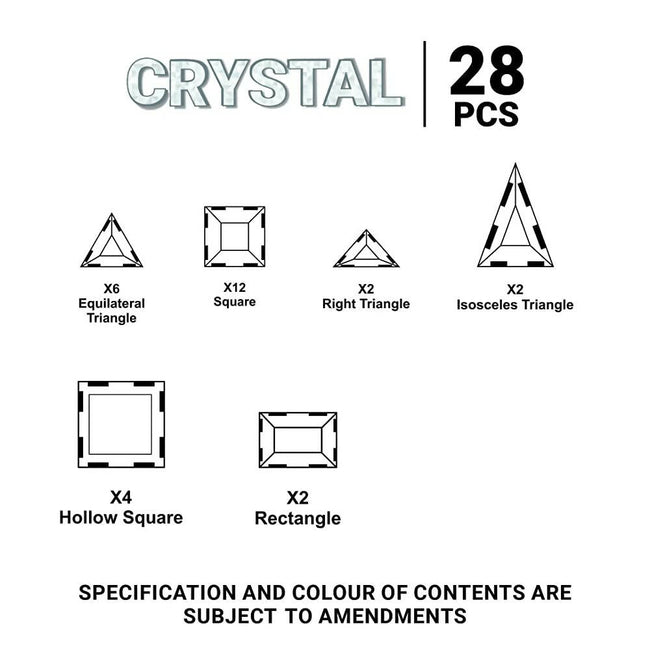 Kipa MagPlay Crystal 28 Pieces Magnetic Tiles, Set, Constructing and Creative Learning Educational Stem Toy with Smart Outdoor BagPack for Kids Main Image