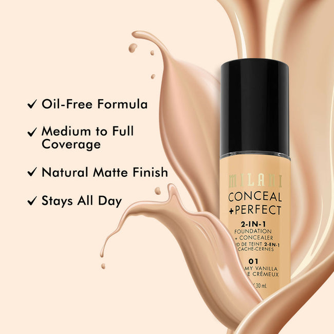 Milani Conceal + Perfect 2-In-1 Foundation + Concealer - 02 Natural Main Image