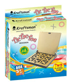 Kraftsman Wooden Tic Tac Toe Portable Game for Kids, Teens and Adults with Golden Mirror Shade Strategy & War Games Board Game