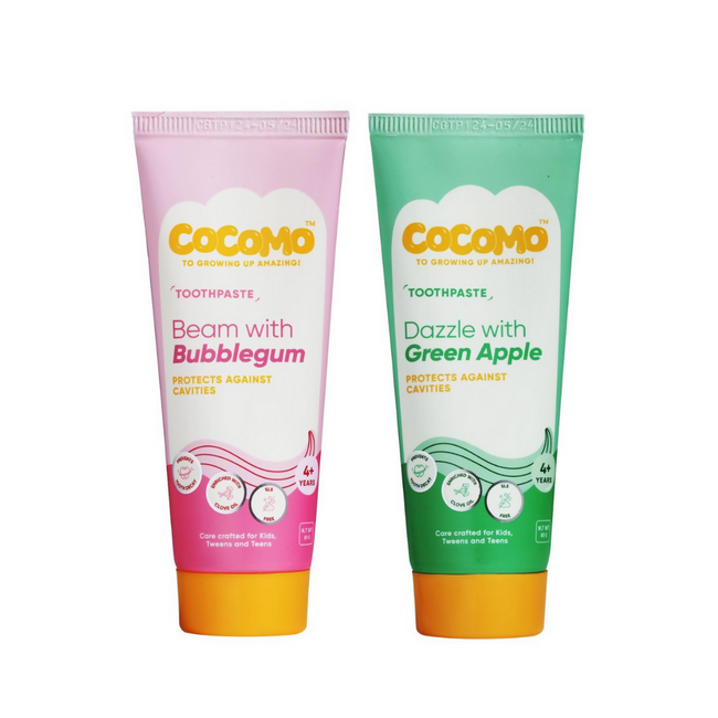 Cocomo Beam With Bubblegum And Dazzle With Green Apple Toothpaste For Kids Combo Hover Image