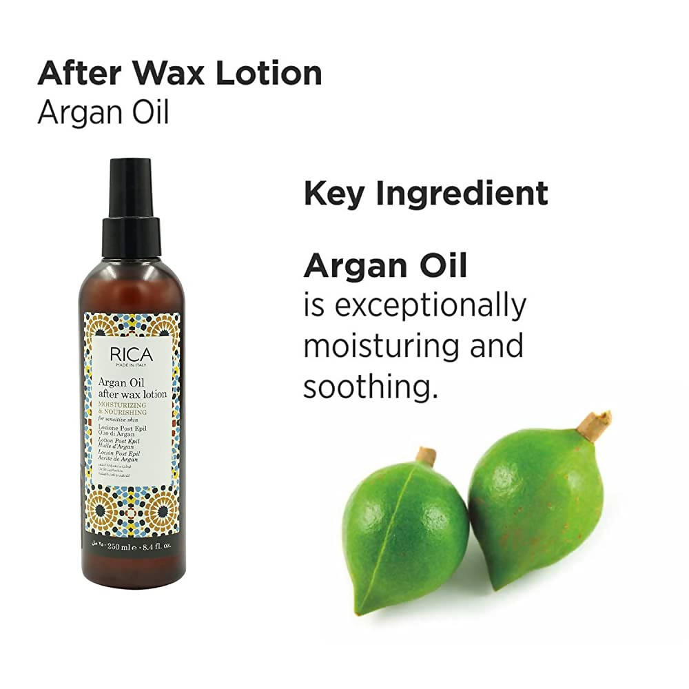 Rica Argan Oil After Wax Lotion for Sensitive Skin With Sun Flower Oil, Jojoba Oil & Vitamin E - Limited Time Offer