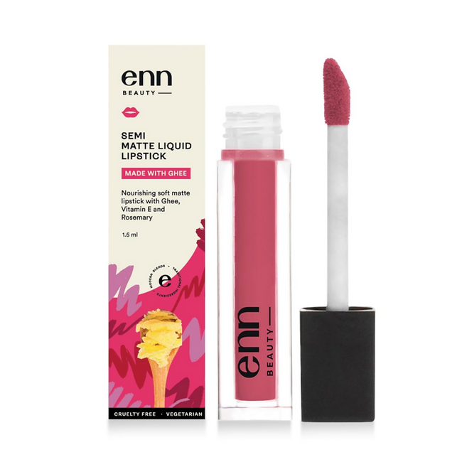 Enn Semi Matte Red Liquid Lipstick - Cosmo Pink Main Image