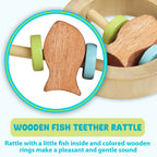 Matoyi Fish Rattle & Color Bowling Pin & Rainbow Stacker & Sheep Teether & Flat Disk Rattle For Kids