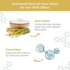 WOW Skin Science Rice Water & Ceramide Hydrating Face Wash, Brightens Skin, Tightens Pores