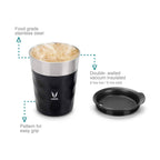 Vaya Popcup Insulated Coffee Mug Tumbler With Lid - 250 ml (Black)