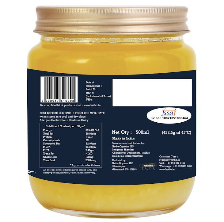 Hetha Full Moon Himalayan Badri Cow Bilona Ghee / A2 Ghee