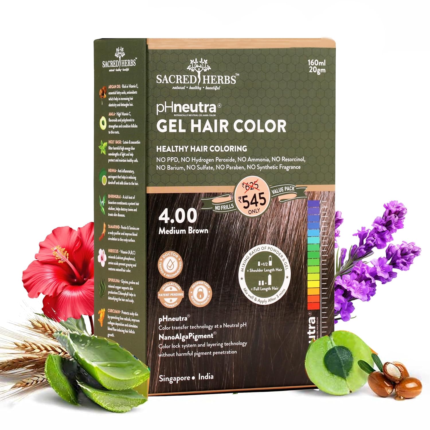 Natural Black Hair Color Gel 180ml Ammonia-Free Organic Long-Lasting