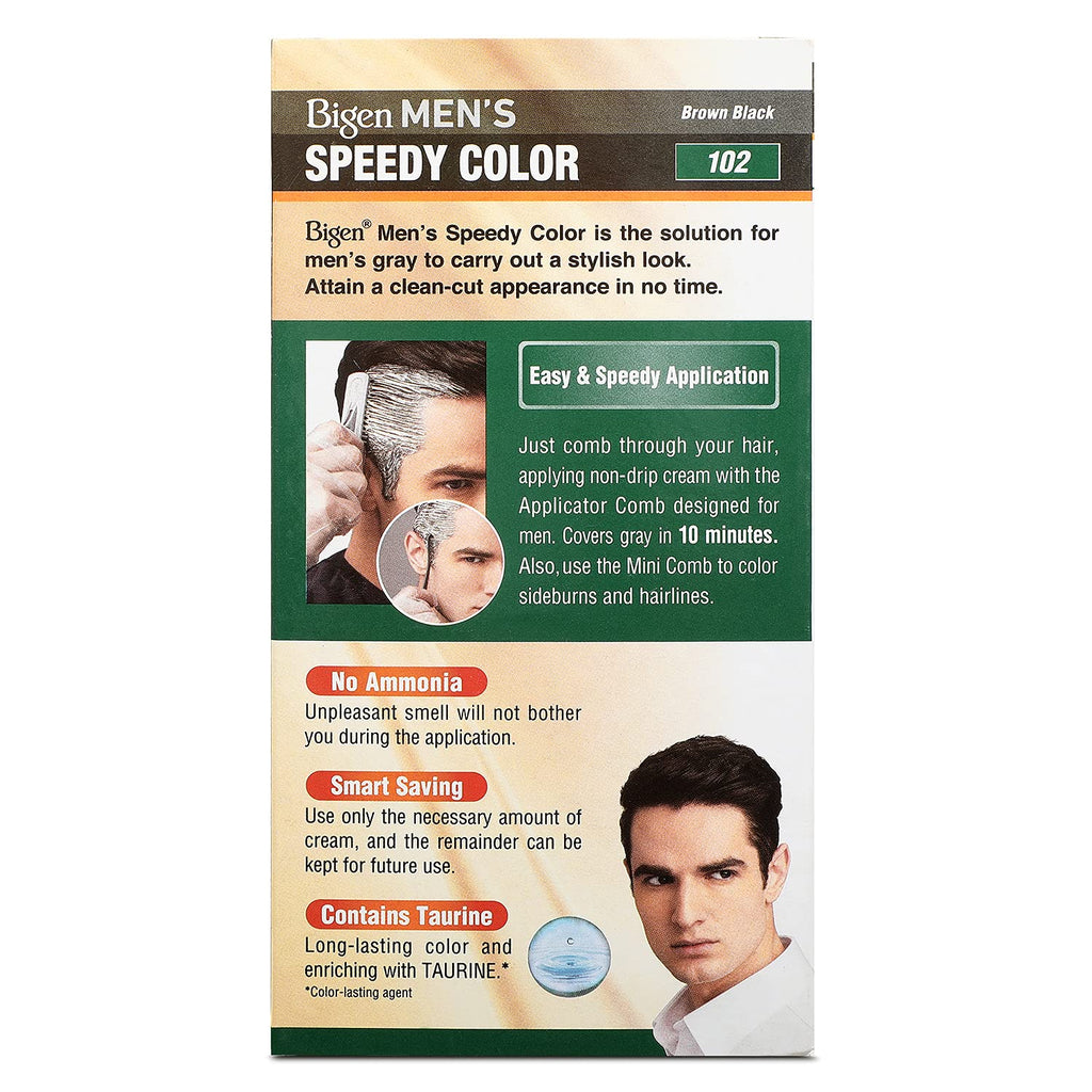 Bigen Men's Speedy Color, Hair Color, 80g - Brown Black 102 (Pack of 1)