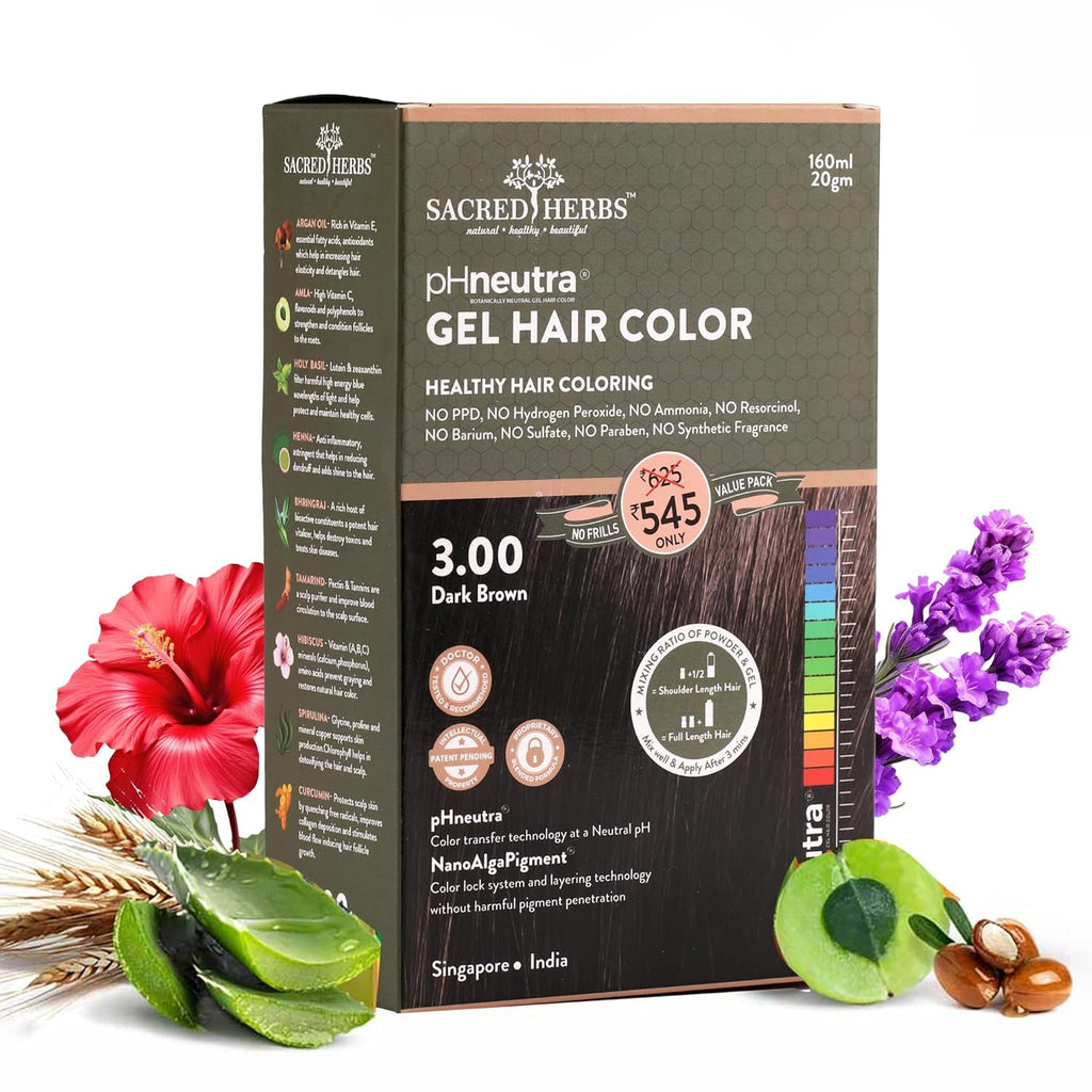 Natural Black Hair Color Gel 180ml Ammonia-Free Organic Long-Lasting