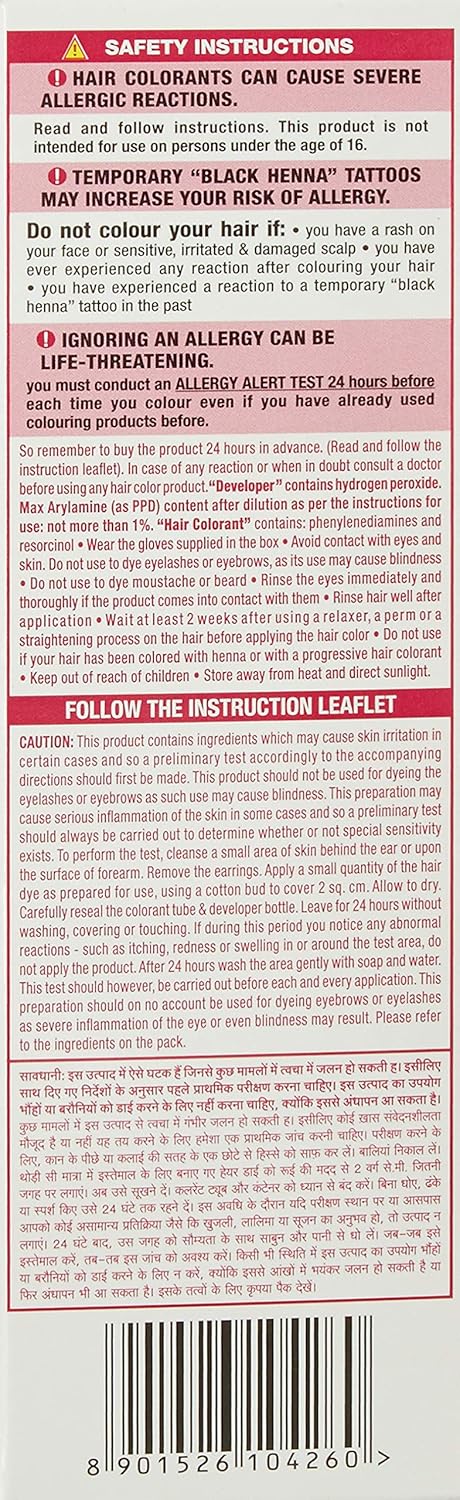 L'Oreal Paris Excellence Hair Color Small Pack No.1, Natural Black, 25ml+25g