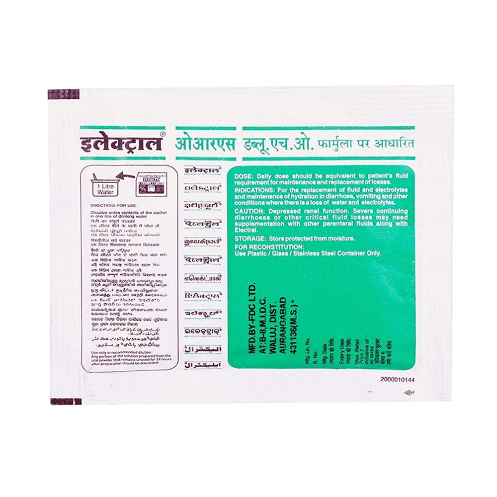 Electral Powder | Electral Oral Rehydration ORS Based on W.H.O Formula | Restore Body Fluids & Electrolytes Relieve from Dehydration, Fatigue & Weakness