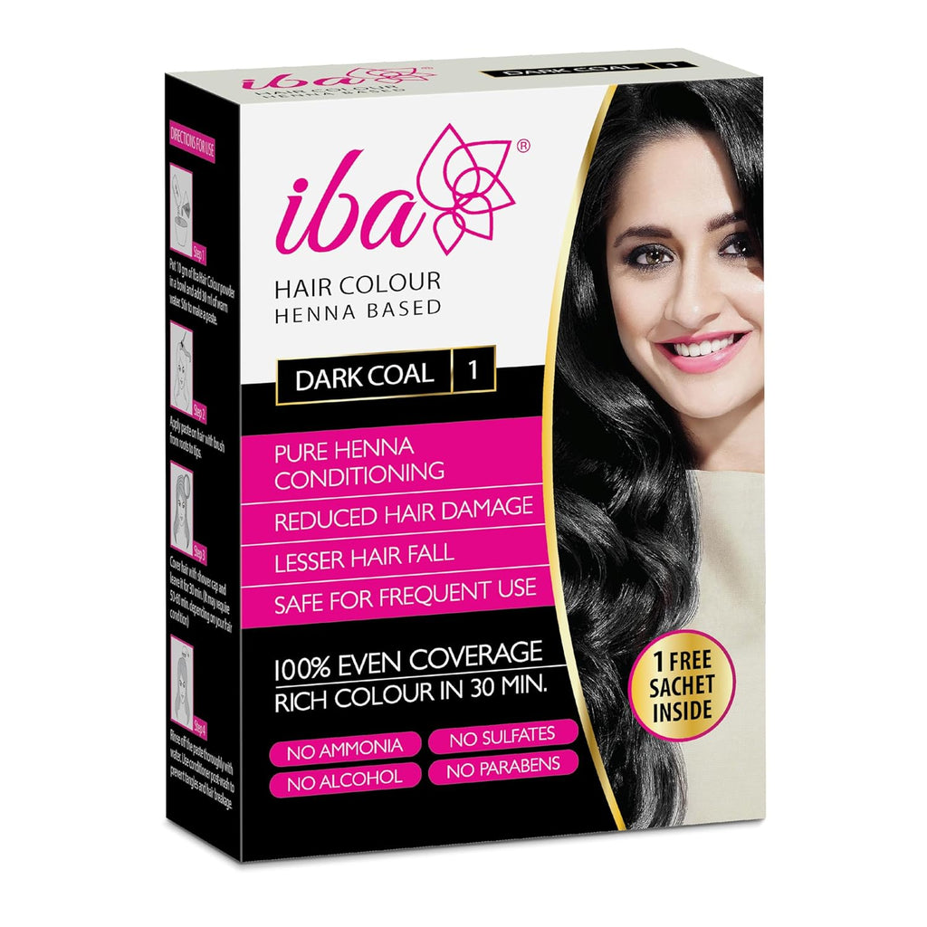 Iba Dark Brown Henna Hair Color 70g Ammonia-Free Herbal Powder