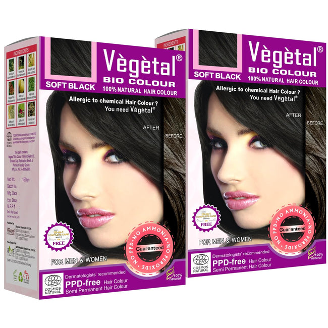 Vegetal Bio Soft Black Hair Color 150g Ammonia-Free Organic Kit Main Image