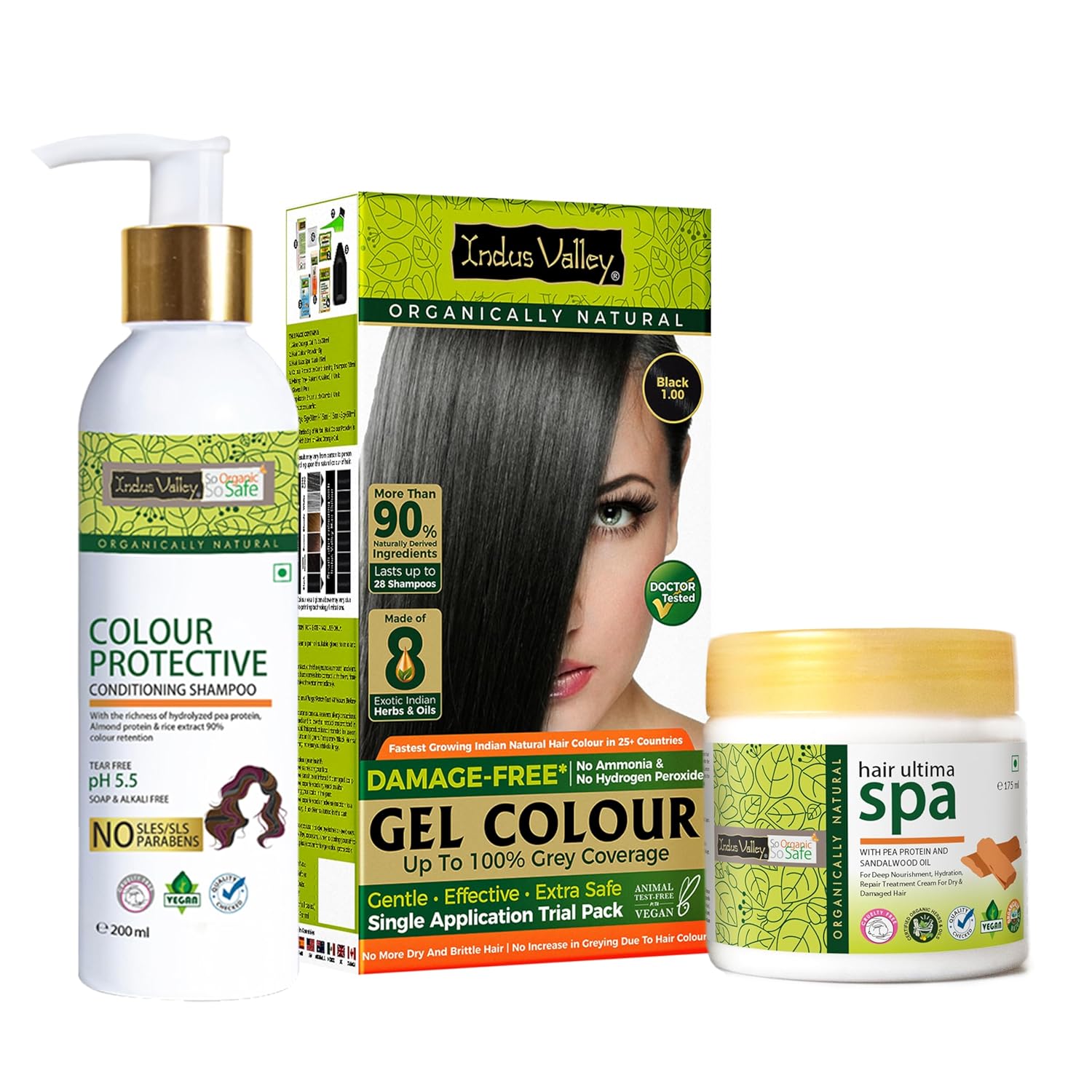 Indus Valley Natural Gel Hair Color Black 220ml Ammonia PPD Free