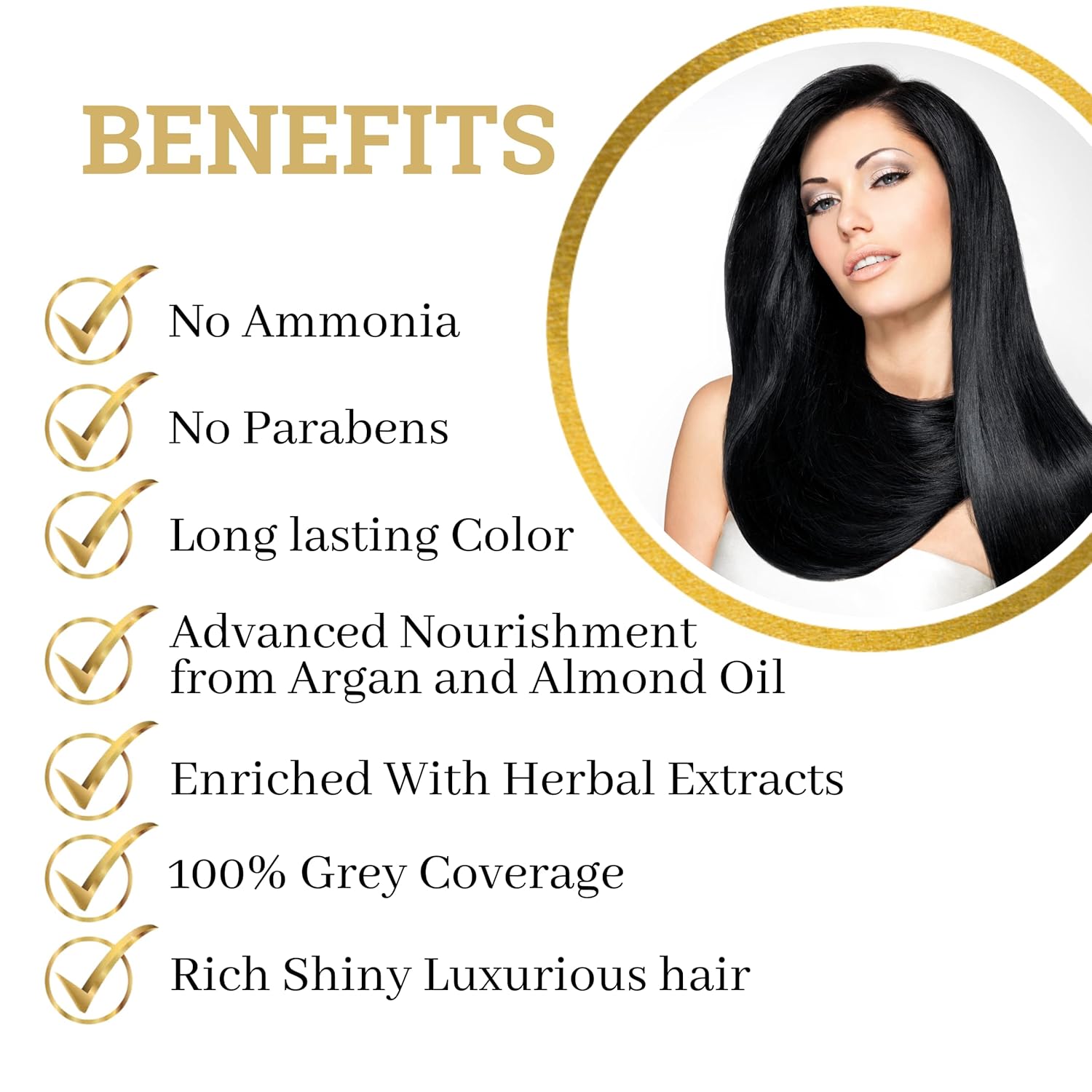 Kokila Natural Black Hair Color Shampoo 400ml No Ammonia Paraben-Free