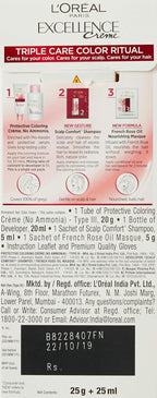 L'Oreal Paris Excellence Hair Color Small Pack No.1, Natural Black, 25ml+25g