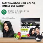 Indica 10 Min Herbal Hair Color Shampoo Natural Black Ammonia-Free