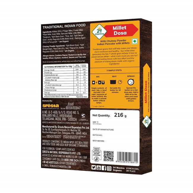 24 Mantra Ready to Cook Millet Dosa Mix Main Image