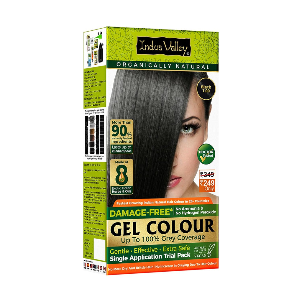 Indus Valley Natural Gel Hair Color Dark Brown 65ml Ammonia & PPD Free