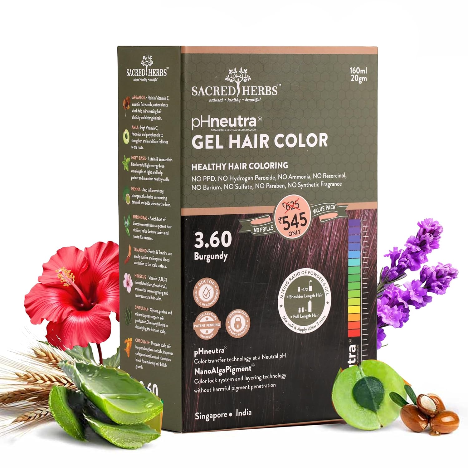 Natural Black Hair Color Gel 180ml Ammonia-Free Organic Long-Lasting