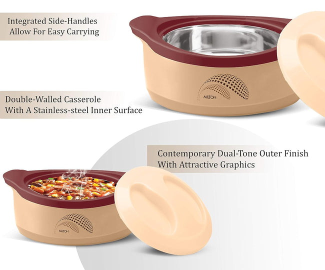 Milton New Marvel 1000 Inner Steel Casserole For Roti/Chapati - Brown Color Main Image