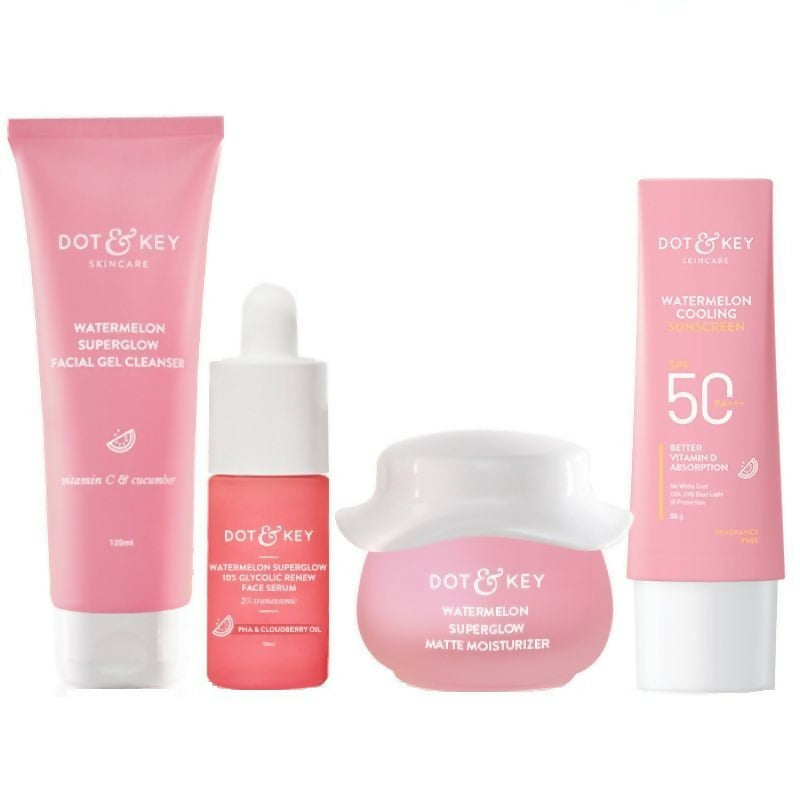 Dot & Key CSMS (Cleanser, Serum, Moisturizer, Sunscreen) Watermelon Essentials Combo