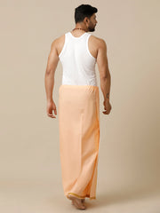 Men Peach Dhoti with Small Border Cosmic 6(COR)