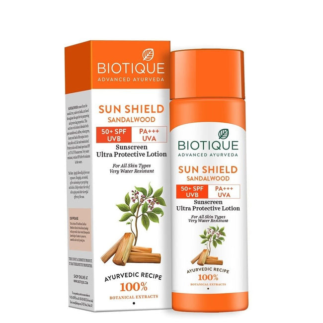 Biotique Sun Shield Sandalwood Ultra Protective Lotion 50+ SPF Hover Image