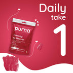Purna Gummies Biotin Cranberry Flavour Gummies with Vitamin B 12 for Stronger Hair and Nails