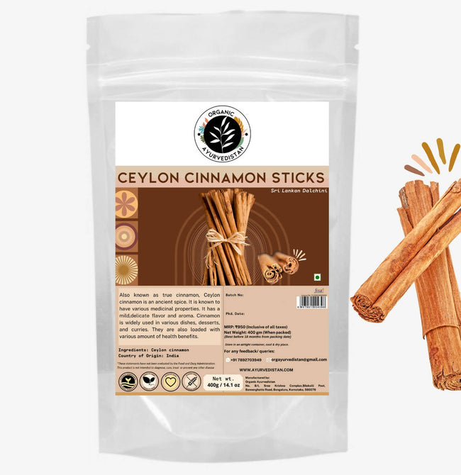 Organic Ayurvedistan Ceylon Cinnamon Sticks Hover Image