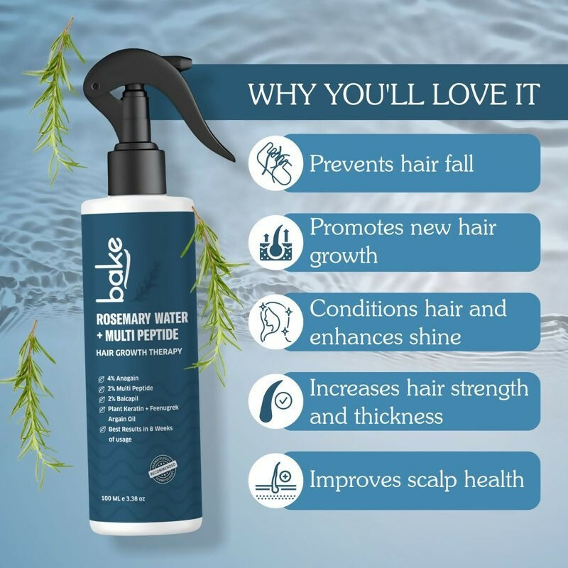 Bake Rosemary Water Hair Growth Spray With 4% Anagain, 2% Baicapil, Plant Keratin