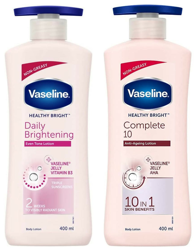 Vaseline Healthy Bright Daily Brightening & Complete 10 Body Lotion Combo Hover Image