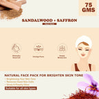 Kimayra Sandalwood + Saffron Face Pack Powder For Brighter Skin Tone, Helps In Anti-Ageing & Soothes Skin