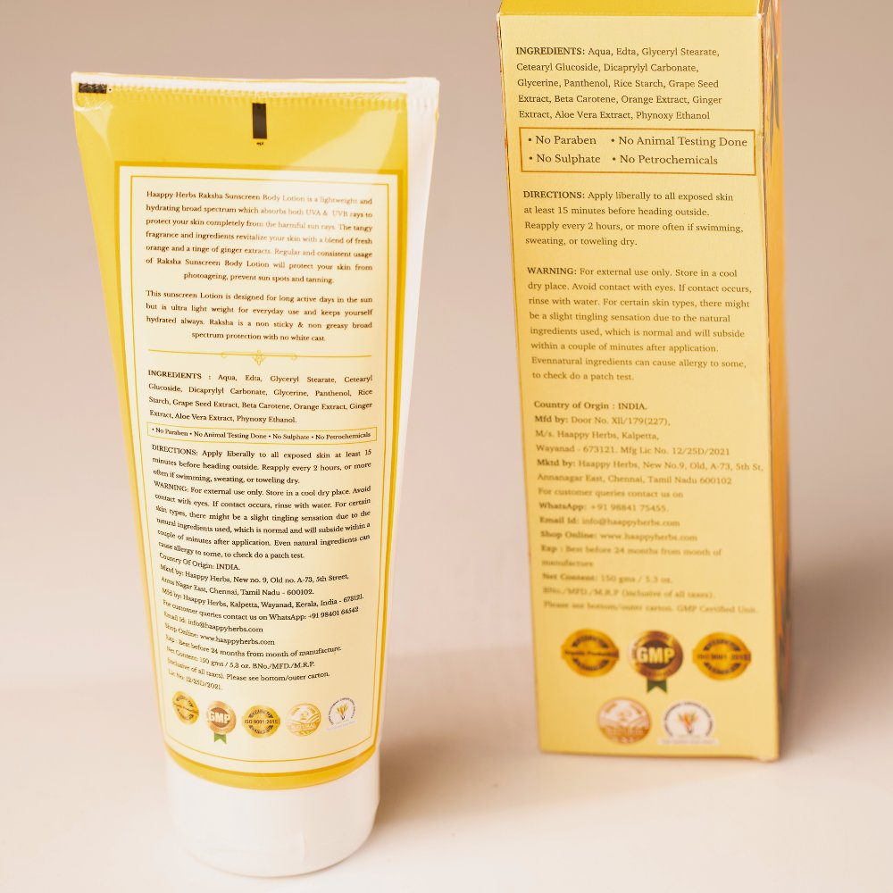 Haappyherbs Raksha Spf 50 Sun Protect Body Lotion