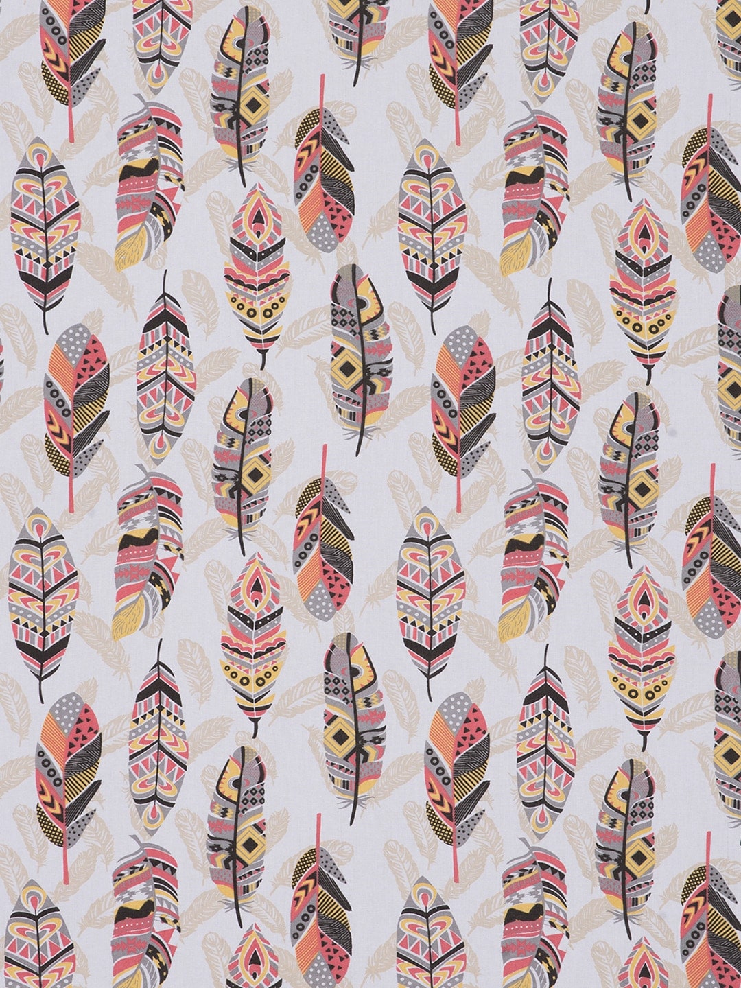 SEJ by Nisha Gupta White & Pink 144 TC Cotton King Bedsheet with 2 Pillow Covers